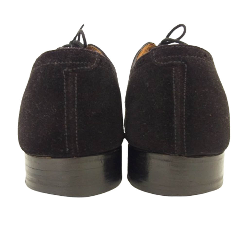 John Lobb ジョンロブ 9016 SEYMOUR セイムール 内羽根 セミブローグ スエード シューズ ブラック系 7.5E【中古】