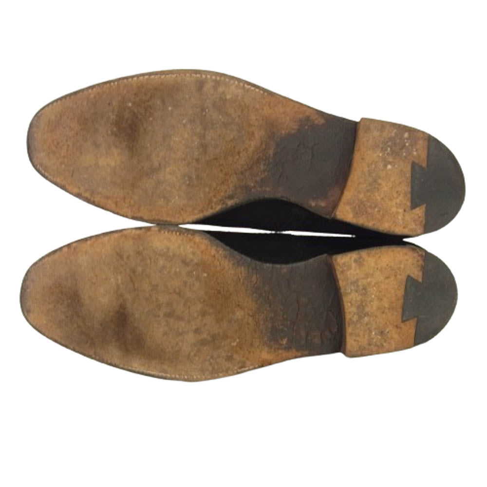 John Lobb ジョンロブ 9016 SEYMOUR セイムール 内羽根 セミブローグ スエード シューズ ブラック系 7.5E【中古】