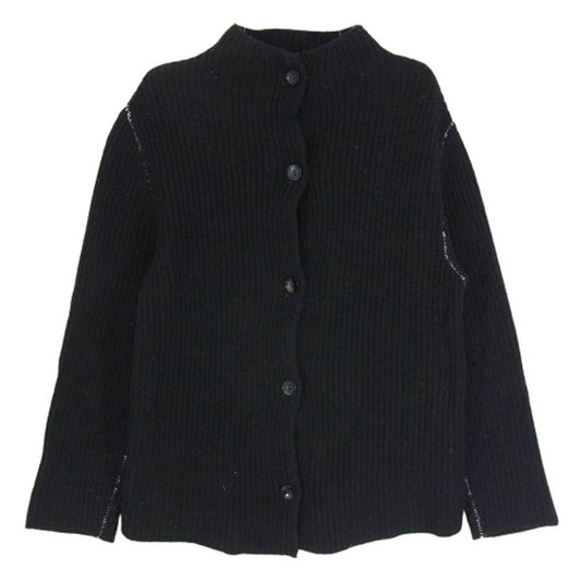 MAISON MARGIELA メゾンマルジェラ MM6 TIGHT FIT タイト フィット ウール ニット ボタン カーディガン ブラック系 サイズ表記無【中古】
