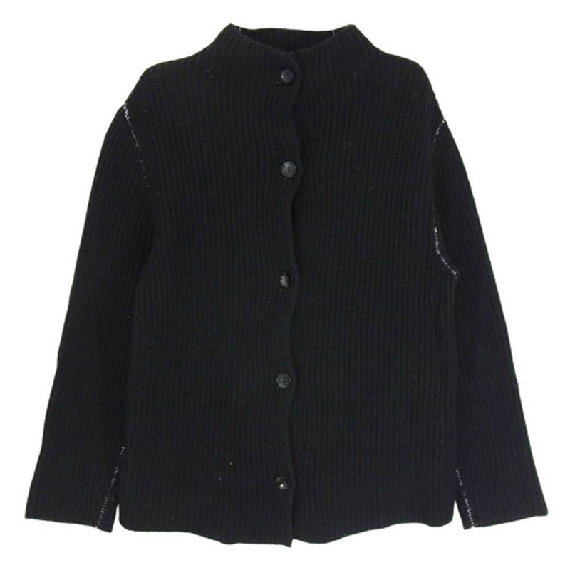 MAISON MARGIELA メゾンマルジェラ MM6 TIGHT FIT タイト フィット ウール ニット ボタン カーディガン ブラック系 サイズ表記無【中古】