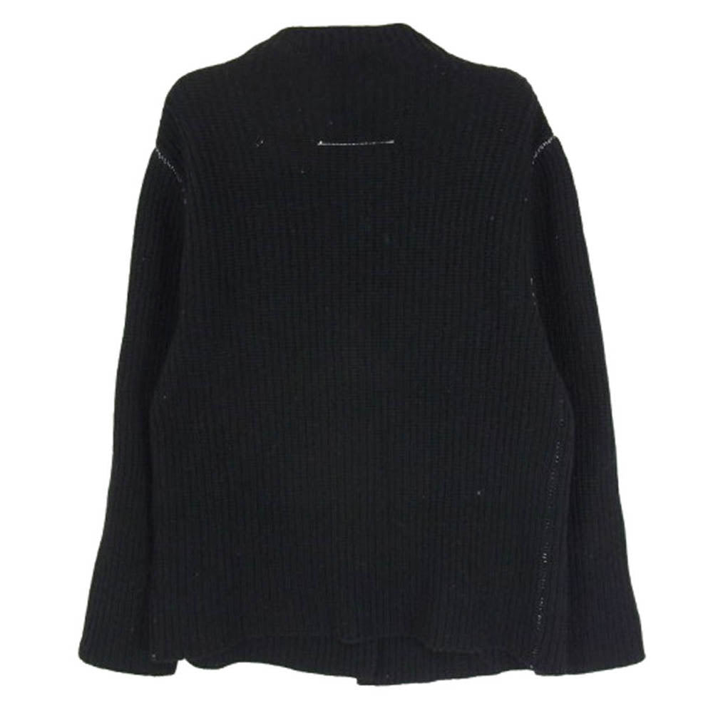 MAISON MARGIELA メゾンマルジェラ MM6 TIGHT FIT タイト フィット ウール ニット ボタン カーディガン ブラック系 サイズ表記無【中古】