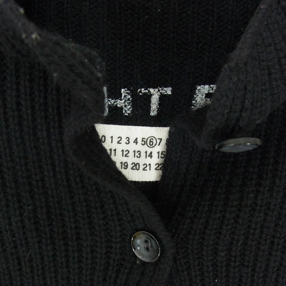 MAISON MARGIELA メゾンマルジェラ MM6 TIGHT FIT タイト フィット ウール ニット ボタン カーディガン ブラック系 サイズ表記無【中古】