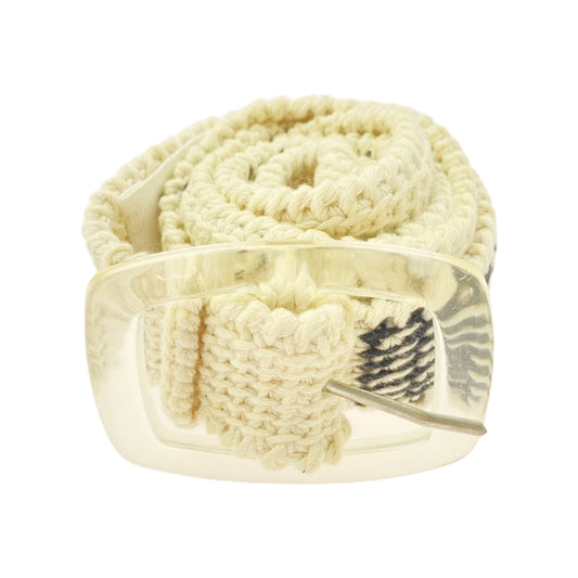 MAISON MARTIN MARGIELA メゾンマルタンマルジェラ クリアバックル ニット ベルト ベージュ系 M【中古】