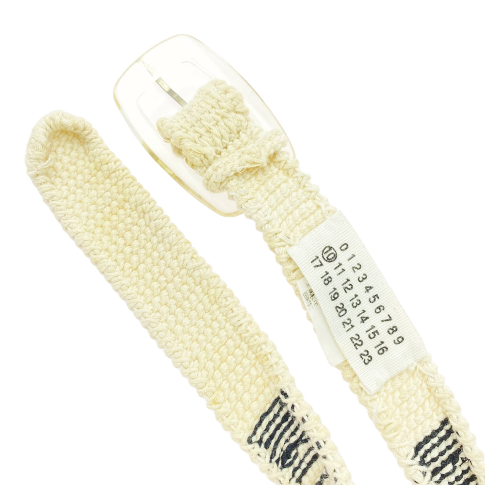 MAISON MARTIN MARGIELA メゾンマルタンマルジェラ クリアバックル ニット ベルト ベージュ系 M【中古】