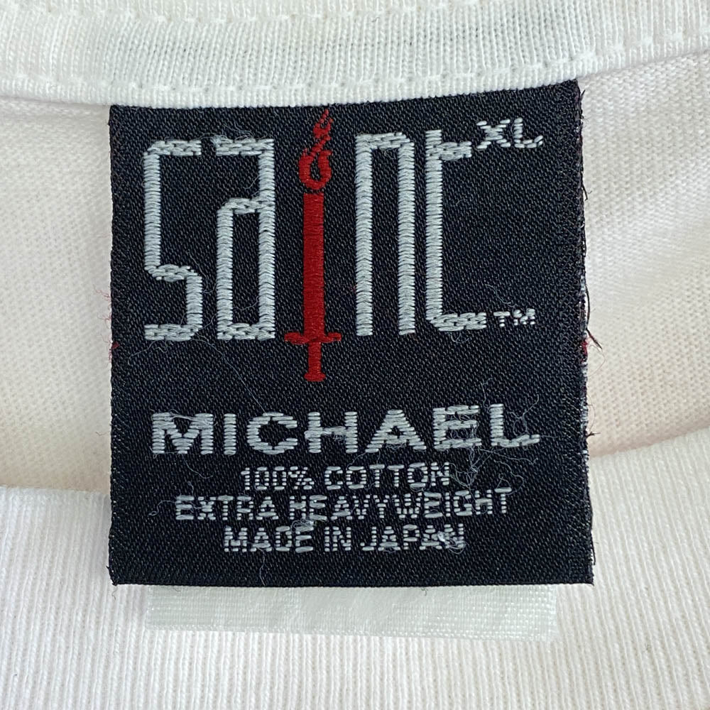 SAINT MICHAEL セントマイケル 21AW SM-A21-0000-005 HEART TEE ハート プリント クルーネック 半袖 Tシャツ ホワイト系 XL【中古】