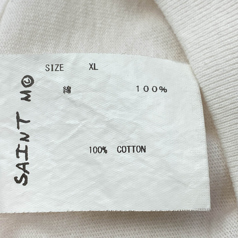 SAINT MICHAEL セントマイケル 21AW SM-A21-0000-005 HEART TEE ハート プリント クルーネック 半袖 Tシャツ ホワイト系 XL【中古】