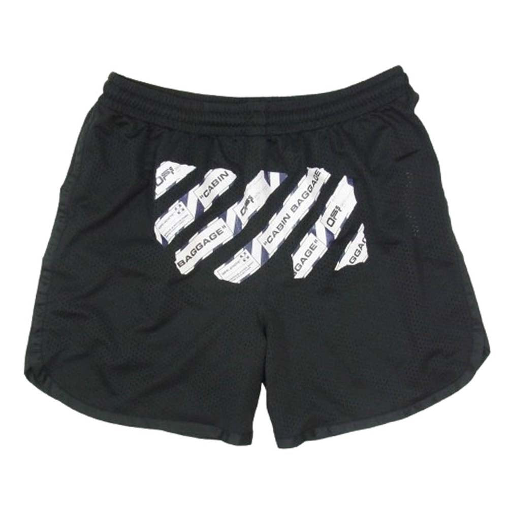 OFF-WHITE オフホワイト OMCI005S20101003 AIRPORT TAPE MESH SHORTS メッシュ ハーフパンツ ショートパンツ ブラック系 XL【中古】
