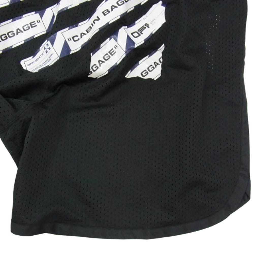 OFF-WHITE オフホワイト OMCI005S20101003 AIRPORT TAPE MESH SHORTS メッシュ ハーフパンツ ショートパンツ ブラック系 XL【中古】