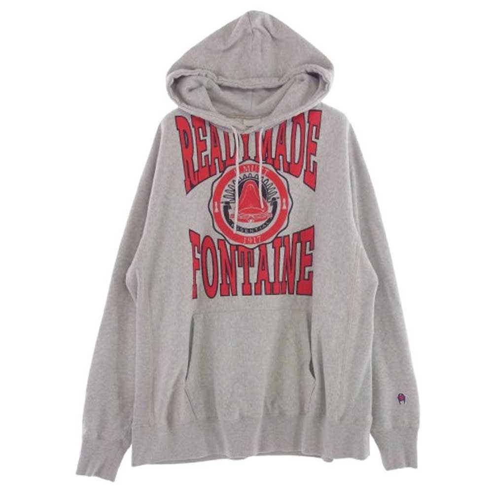 READY MADE レディメイド 21AW RE-CO-GR-00-00-195 R.MUTT HOODIE ロゴプリント パーカー グレー系 XL【中古】