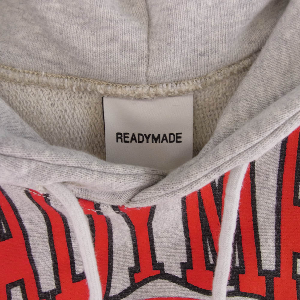 READY MADE レディメイド 21AW RE-CO-GR-00-00-195 R.MUTT HOODIE ロゴプリント パーカー グレー系 XL【中古】