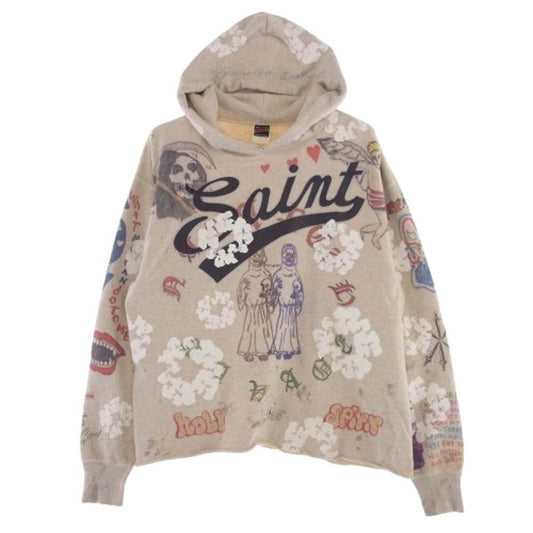 SAINT MICHAEL セントマイケル 22SS SM-S22-0000-083 GREENAFFITTI HOODIE グラフィティー パーカー グレー系 XL【中古】
