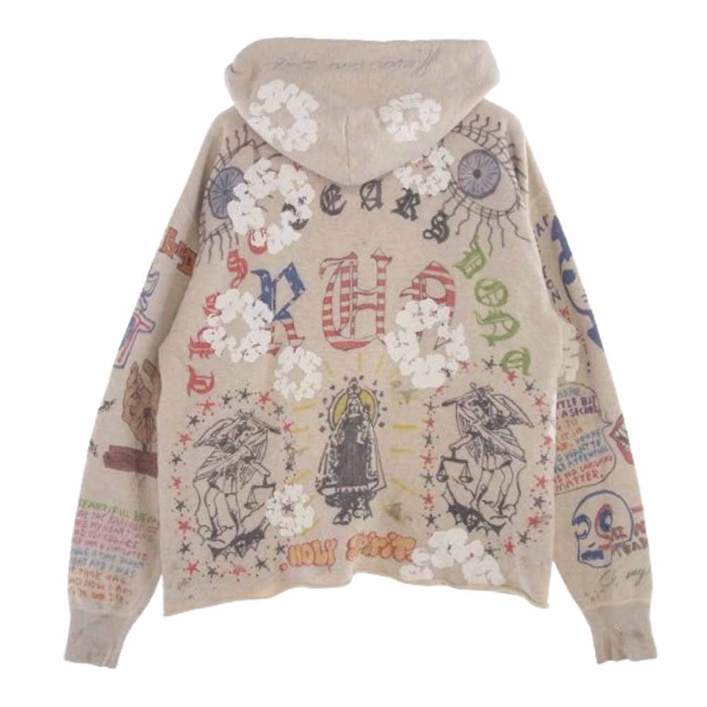SAINT MICHAEL セントマイケル 22SS SM-S22-0000-083 GREENAFFITTI HOODIE グラフィティー パーカー グレー系 XL【中古】