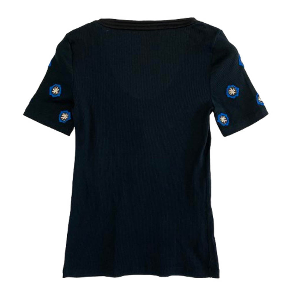 LOUIS VUITTON ルイ・ヴィトン RW151A F7TS07BT5 刺繍 ロゴ パッチ 半袖 ニット Tシャツ ブラック系【中古】