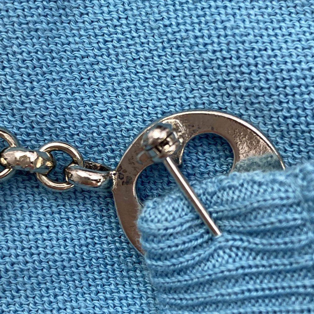 LOUIS VUITTON ルイ・ヴィトン RW091W WOKS01MUB チェーン 半袖 コットン ニット カットソー ライトブルー系 XS【中古】