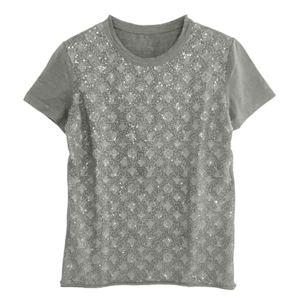 LOUIS VUITTON ルイ・ヴィトン RW141W F5TS23JGR モノグラム スパンコール 半袖 Tシャツ グレー系【中古】