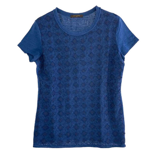 LOUIS VUITTON ルイ・ヴィトン RW121W F1TS07JFQ モノグラム 刺繍 半袖 Tシャツ ブルー系【中古】