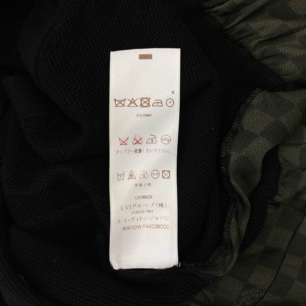 LOUIS VUITTON ルイ・ヴィトン RW132W F4KC06ODC ダミエ 切替 ウール シルク フリル カーディガン ブラック系【中古】
