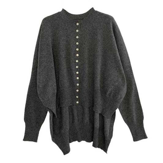 LOUIS VUITTON ルイ・ヴィトン RW171A OQK FBKC12 バックロング カシミヤ カーディガン ダークグレー系 XS【中古】