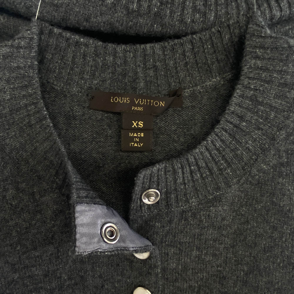 LOUIS VUITTON ルイ・ヴィトン RW171A OQK FBKC12 バックロング カシミヤ カーディガン ダークグレー系 XS【中古】