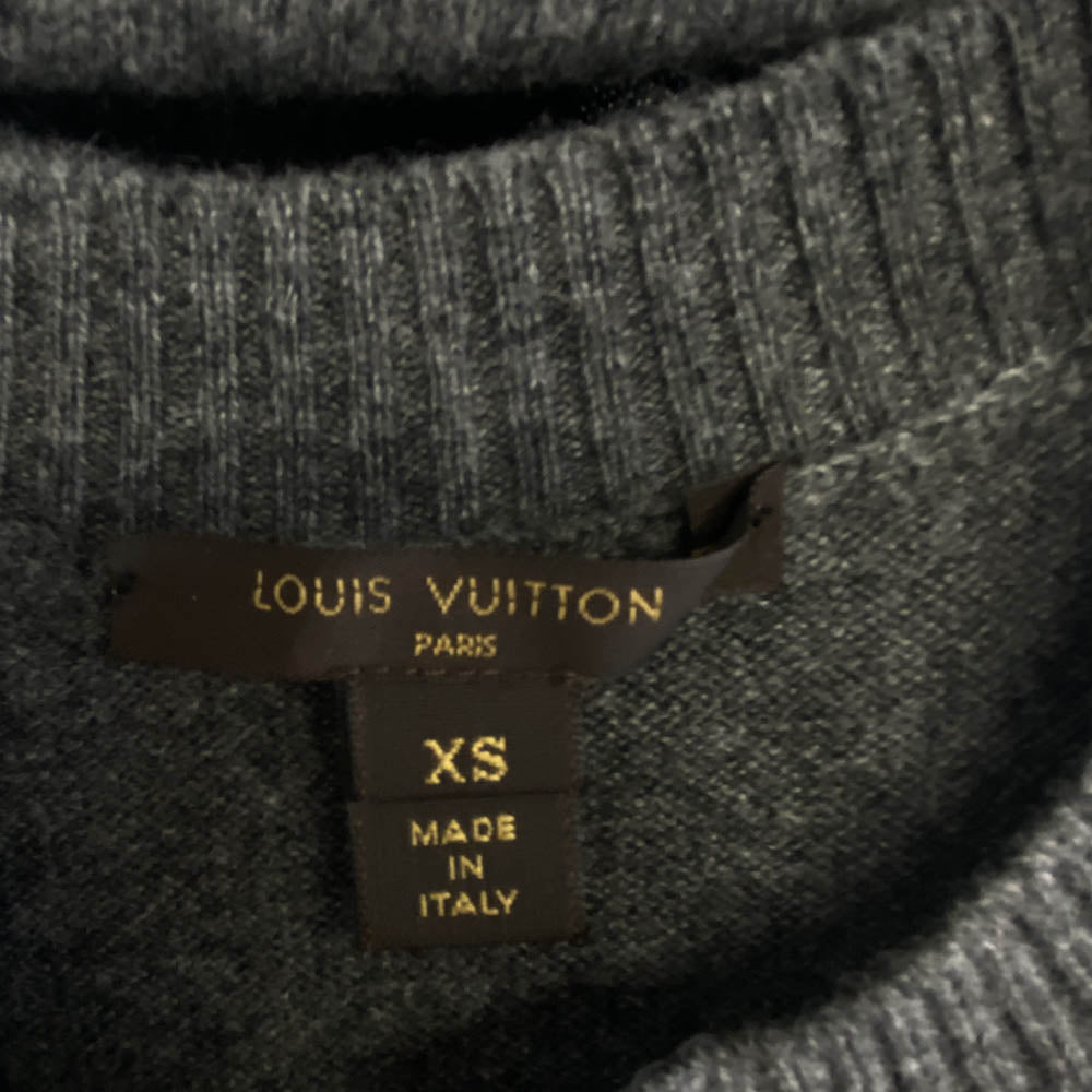 LOUIS VUITTON ルイ・ヴィトン RW171A OQK FBKC12 バックロング カシミヤ カーディガン ダークグレー系 XS【中古】