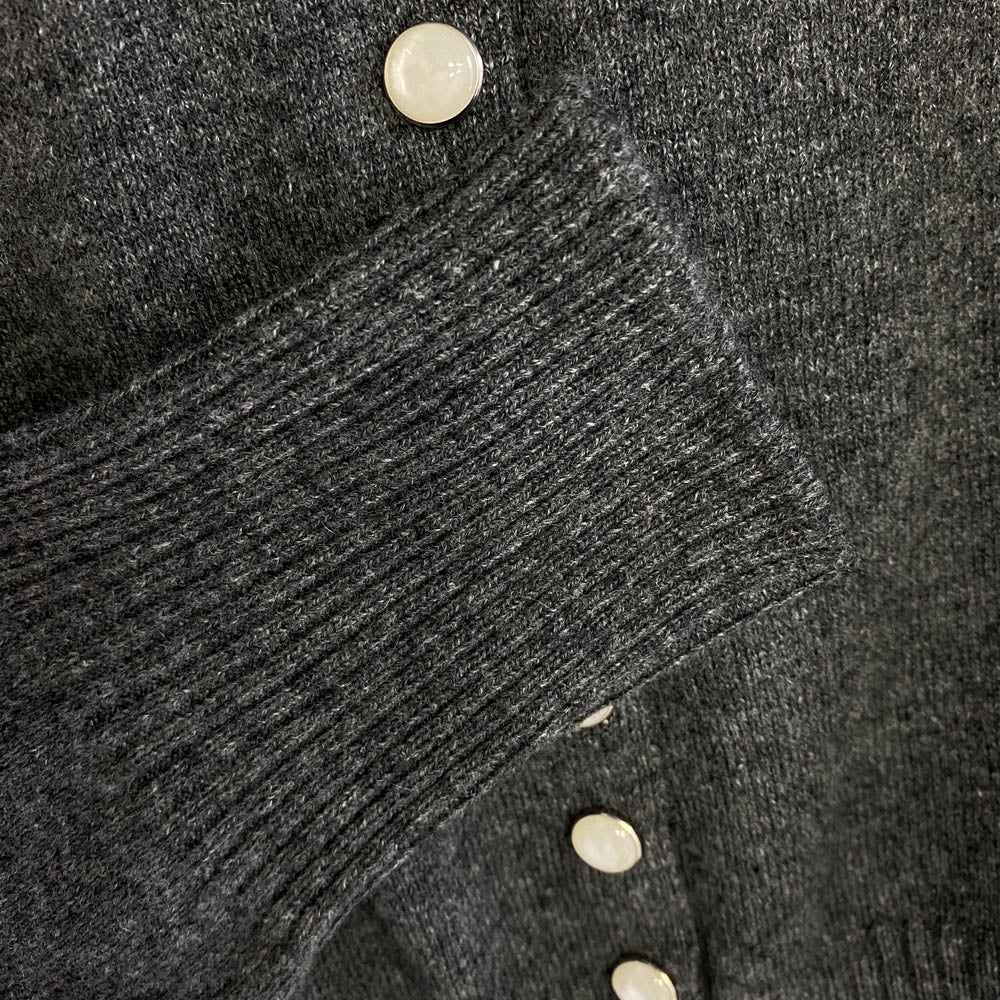 LOUIS VUITTON ルイ・ヴィトン RW171A OQK FBKC12 バックロング カシミヤ カーディガン ダークグレー系 XS【中古】