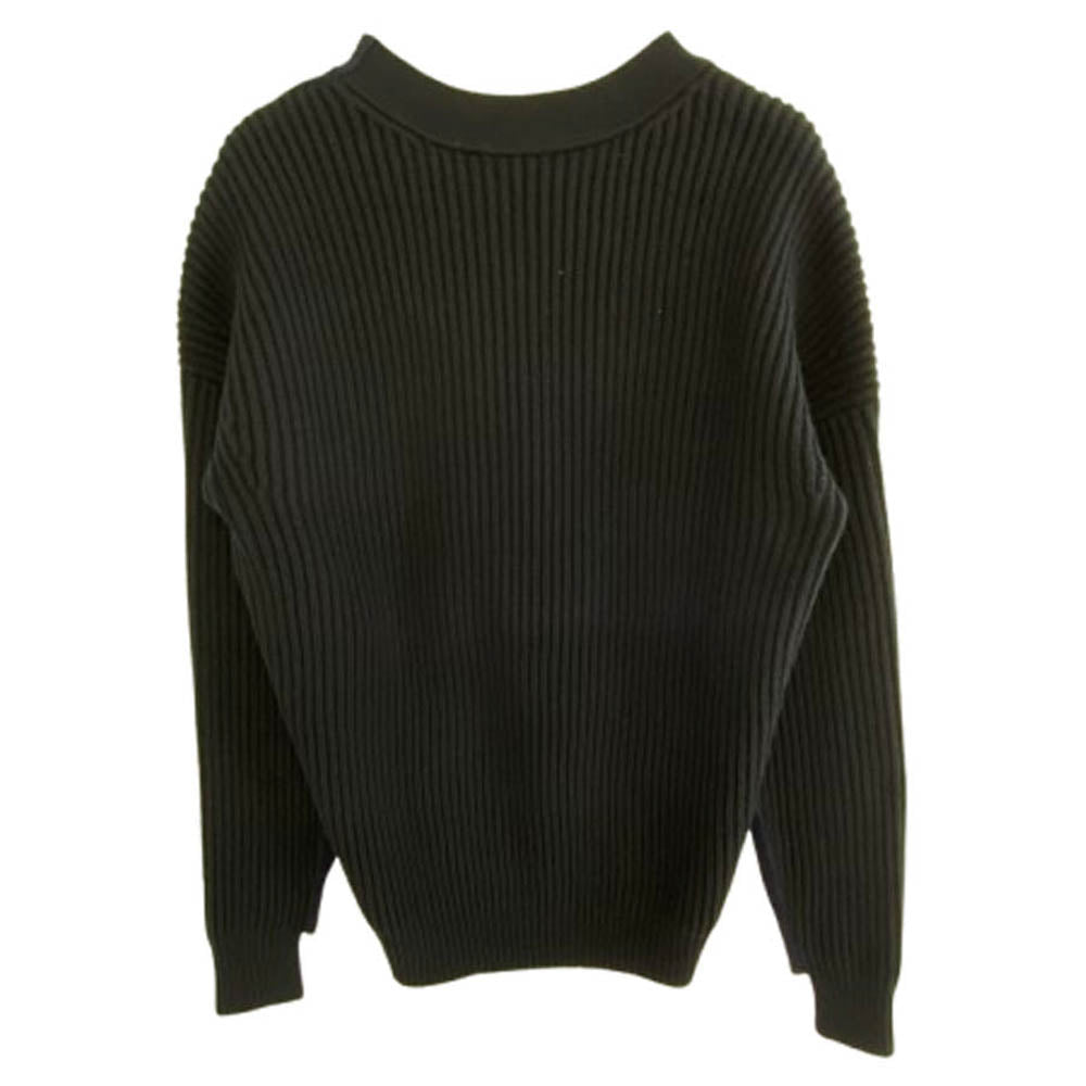 LOUIS VUITTON ルイ・ヴィトン FFKC97HWV ウール カシミヤ 切替 バックロング カーディガン ブラック系 ダークネイビー系 S【極上美品】【中古】