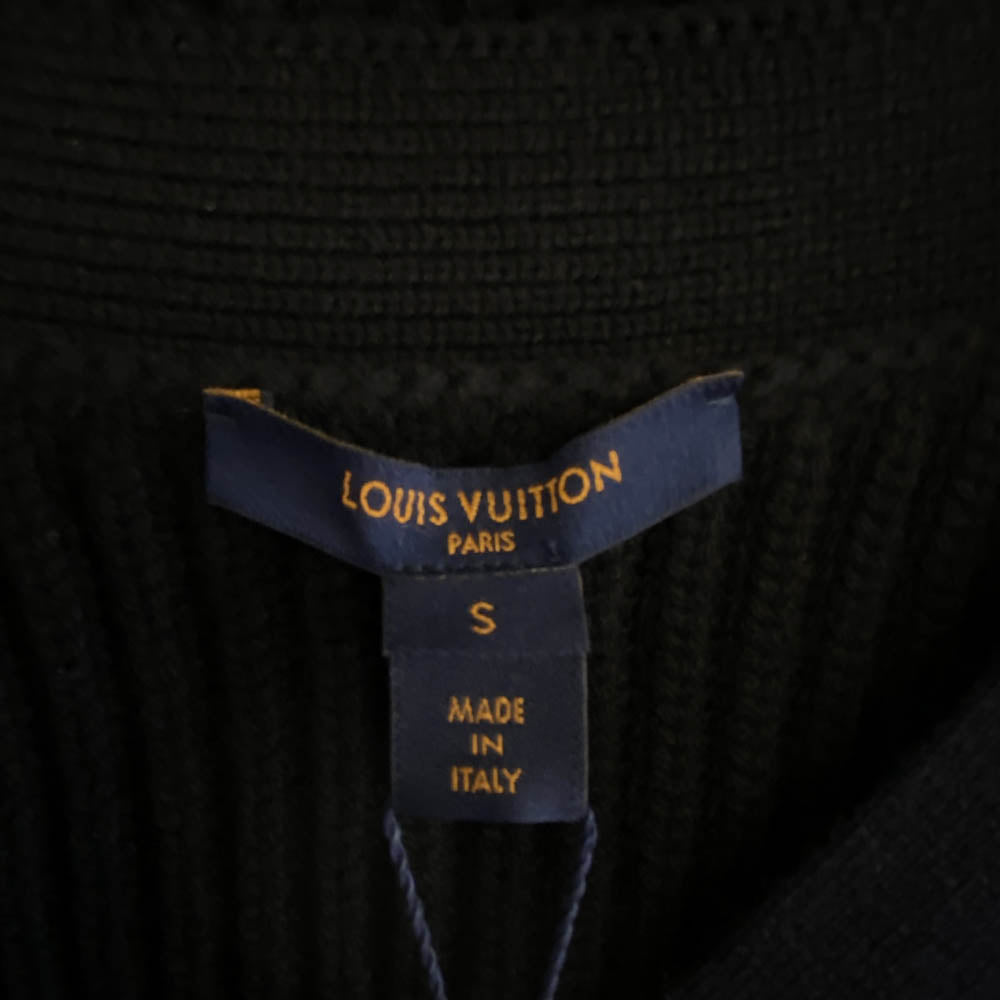 LOUIS VUITTON ルイ・ヴィトン FFKC97HWV ウール カシミヤ 切替 バックロング カーディガン ブラック系 ダークネイビー系 S【極上美品】【中古】