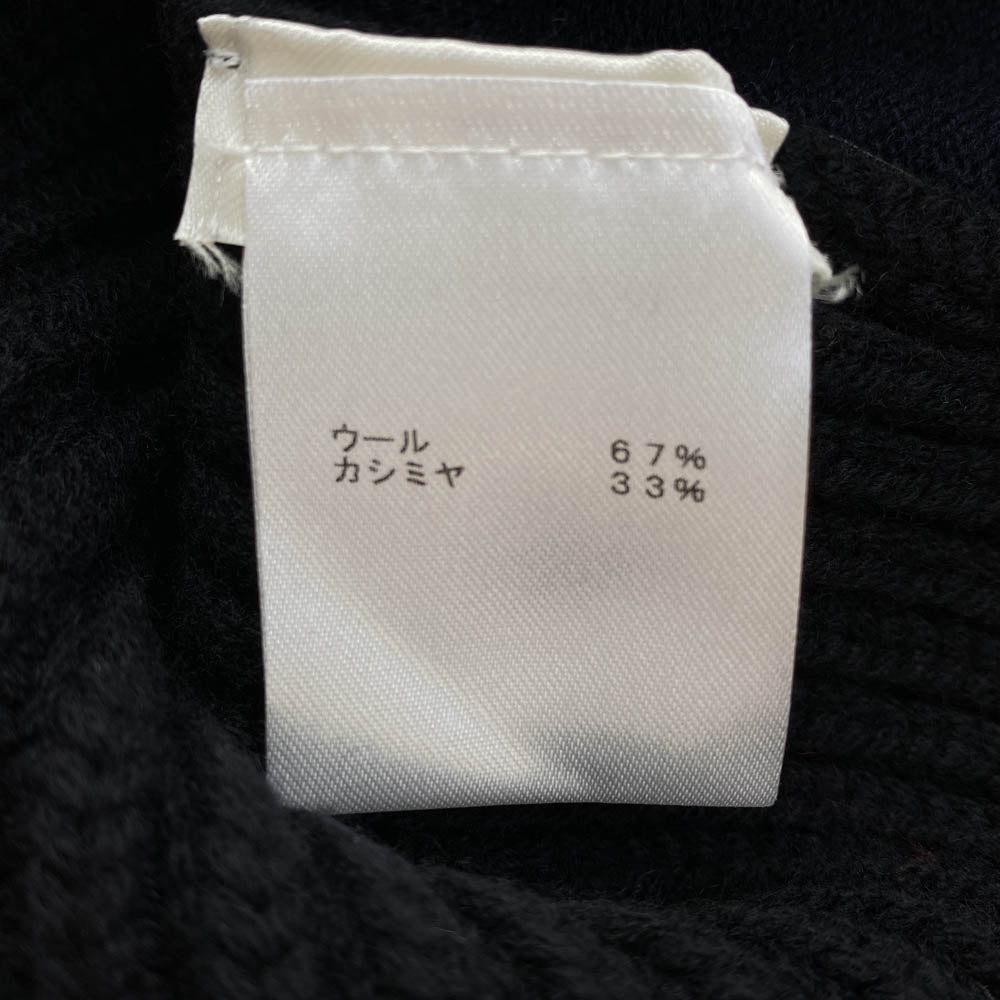 LOUIS VUITTON ルイ・ヴィトン FFKC97HWV ウール カシミヤ 切替 バックロング カーディガン ブラック系 ダークネイビー系 S【極上美品】【中古】