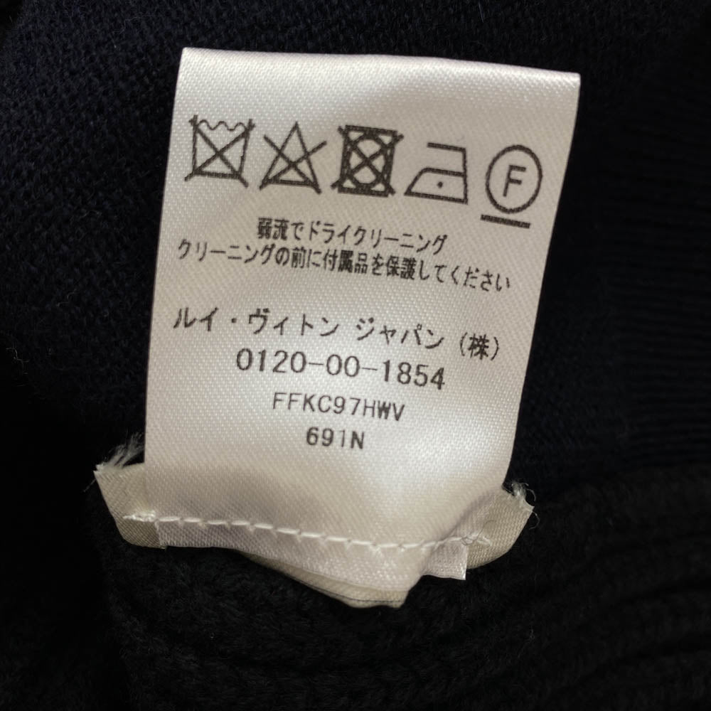 LOUIS VUITTON ルイ・ヴィトン FFKC97HWV ウール カシミヤ 切替 バックロング カーディガン ブラック系 ダークネイビー系 S【極上美品】【中古】