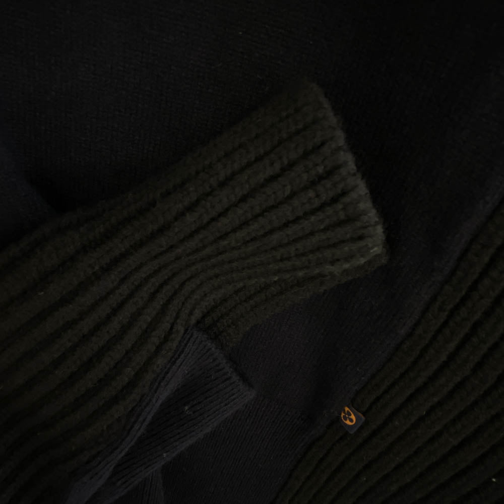 LOUIS VUITTON ルイ・ヴィトン FFKC97HWV ウール カシミヤ 切替 バックロング カーディガン ブラック系 ダークネイビー系 S【極上美品】【中古】