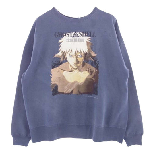 SAINT MICHAEL セントマイケル SM-HR8-0000-C08 攻殻機動隊 GS CRW N SWT GST IN THE S クルーネック スウェット ゴースト イン ザ シェル トレーナー XLサイズ ブルー系 XL【極上美品】【中古】
