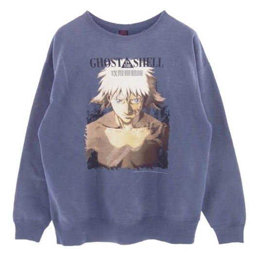 SAINT MICHAEL セントマイケル SM-HR8-0000-C08 攻殻機動隊 GS CRW N SWT GST IN THE S クルーネック スウェット ゴースト イン ザ シェル トレーナー Ｌサイズ ブルー系 L【極上美品】【中古】