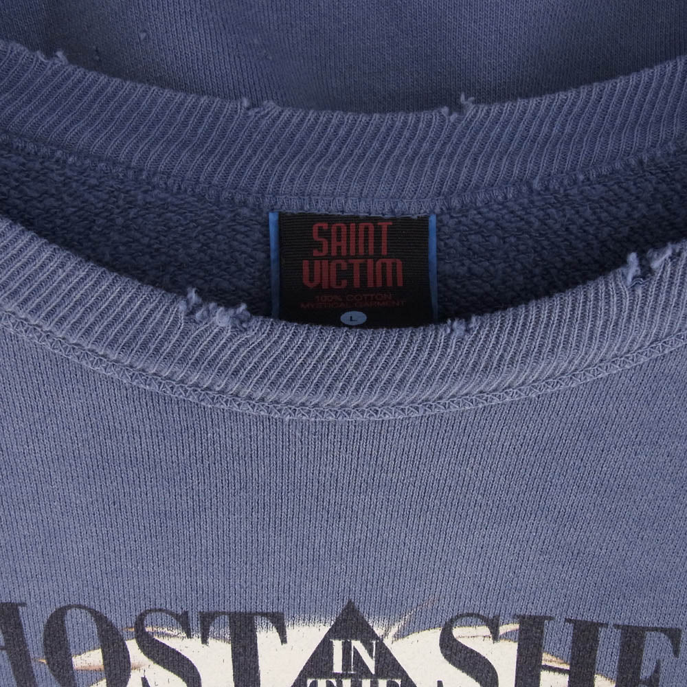 SAINT MICHAEL セントマイケル SM-HR8-0000-C08 攻殻機動隊 GS CRW N SWT GST IN THE S クルーネック スウェット ゴースト イン ザ シェル トレーナー Ｌサイズ ブルー系 L【極上美品】【中古】