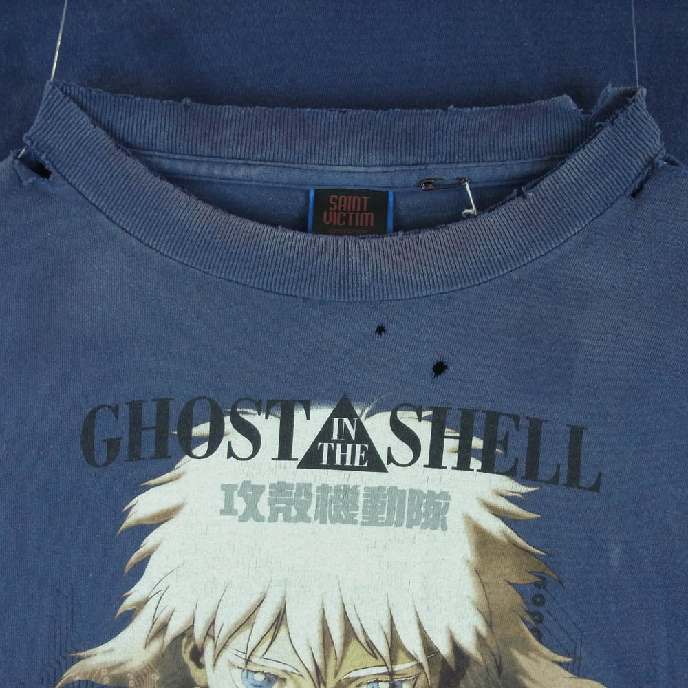 SAINT MICHAEL セントマイケル 25SS SM-HR3-0000-C07 攻殻機動隊 GS_SS TEE GST IN THE S ゴースト イン ザ シェル ショート スリーブ 半袖 Tシャツ ネイビー系 M【美品】【中古】