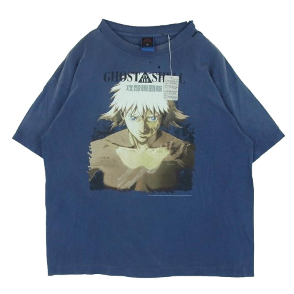 SAINT MICHAEL セントマイケル 25SS SM-HR3-0000-C07 攻殻機動隊 GS_SS TEE GST IN THE S ゴースト イン ザ シェル  ショート スリーブ 半袖 Tシャツ ネイビー系 L【美品】【中古】