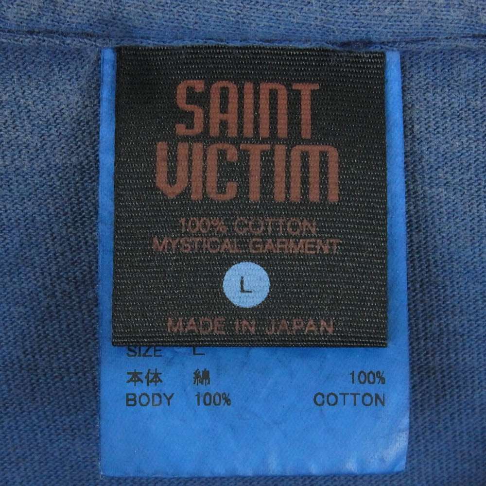 SAINT MICHAEL セントマイケル 25SS SM-HR3-0000-C07 攻殻機動隊 GS_SS TEE GST IN THE S ゴースト イン ザ シェル  ショート スリーブ 半袖 Tシャツ ネイビー系 L【美品】【中古】