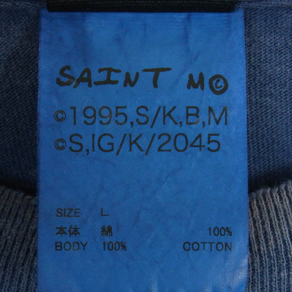 SAINT MICHAEL セントマイケル 25SS SM-HR3-0000-C07 攻殻機動隊 GS_SS TEE GST IN THE S ゴースト イン ザ シェル  ショート スリーブ 半袖 Tシャツ ネイビー系 L【美品】【中古】