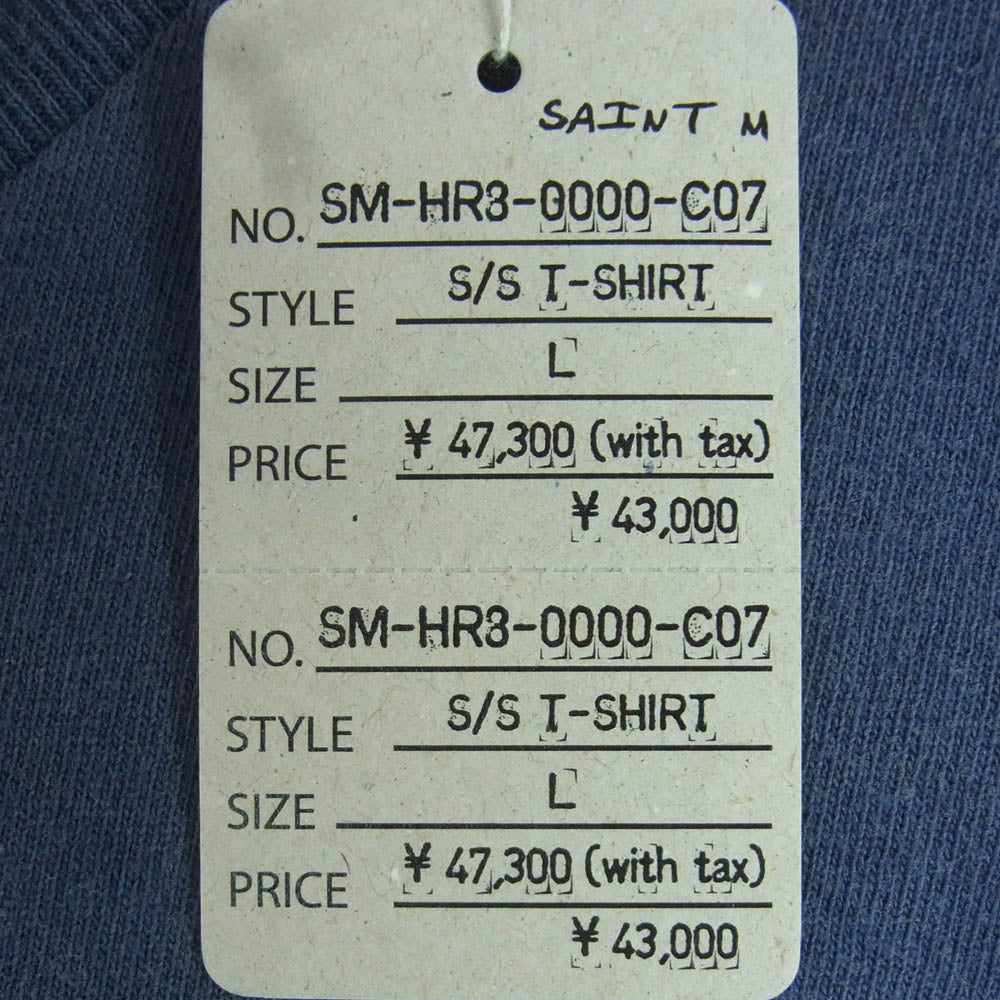 SAINT MICHAEL セントマイケル 25SS SM-HR3-0000-C07 攻殻機動隊 GS_SS TEE GST IN THE S ゴースト イン ザ シェル  ショート スリーブ 半袖 Tシャツ ネイビー系 L【美品】【中古】