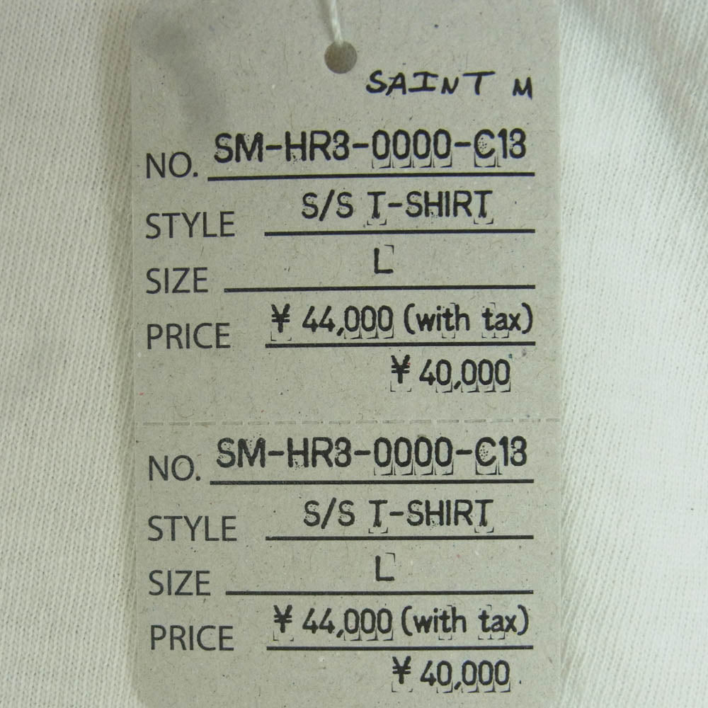 SAINT MICHAEL セントマイケル 25SS SM-HR3-0000-C18 PICTURES MT SS TEE フォト プリント クルー ネック カットソー 半袖 Tシャツ オフホワイト系 L【極上美品】【中古】