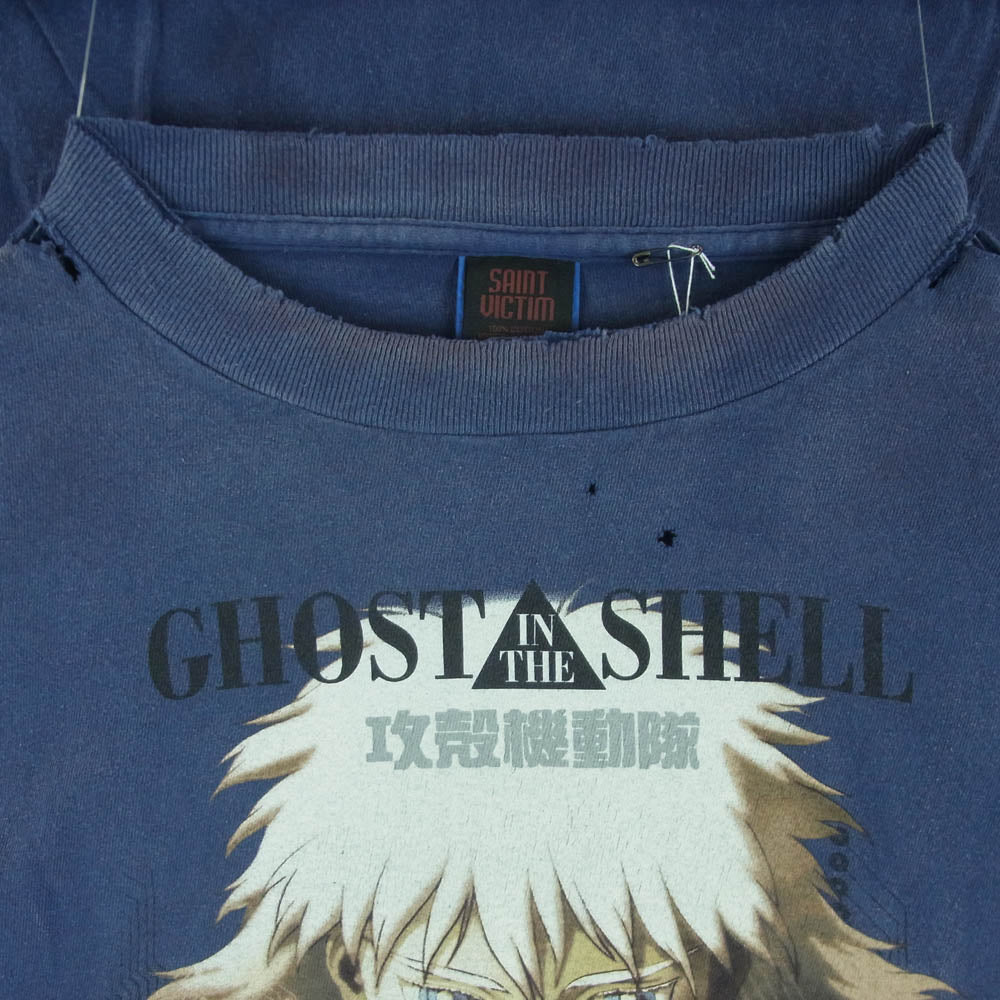 SAINT MICHAEL セントマイケル 25SS SM-HR3-0000-C07 攻殻機動隊 GS_SS TEE GST IN THE S ゴースト イン ザ シェル ショート スリーブ 半袖 Tシャツ ネイビー系 M【極上美品】【中古】