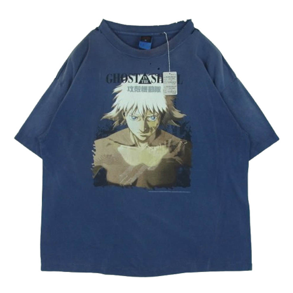 SAINT MICHAEL セントマイケル 25SS SM-HR3-0000-C07 攻殻機動隊 GS_SS TEE GST IN THE S ゴースト イン ザ シェル ショート スリーブ 半袖 Tシャツ ネイビー系 XL【極上美品】【中古】
