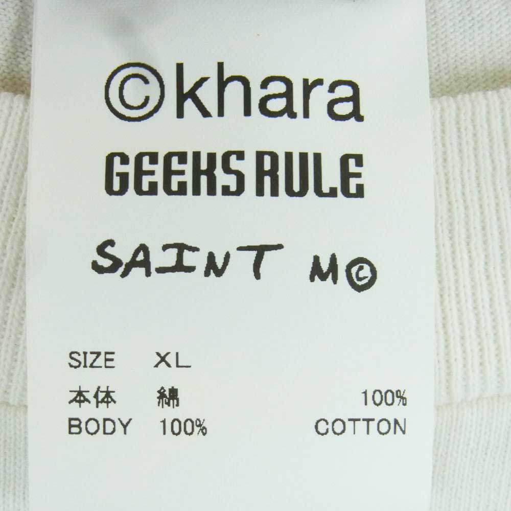 SAINT MICHAEL セントマイケル 25SS SM-HR8-0000-C13 EVANGELION EV SS TEE エヴァンゲリオン カットソー ロング スリーブ Tシャツ ホワイト系 XL【極上美品】【中古】