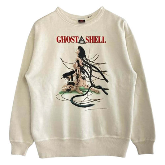 SAINT MICHAEL セントマイケル 25SS SM-HR8-0000-C10 攻殻機動隊 GS CRW N SWT GST IN THE S クルーネック スウェット ゴーストインザシェル トレーナー Ｍサイズ ホワイト系 M【極上美品】【中古】