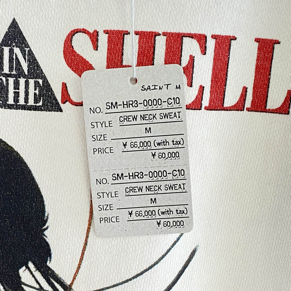 SAINT MICHAEL セントマイケル 25SS SM-HR8-0000-C10 攻殻機動隊 GS CRW N SWT GST IN THE S クルーネック スウェット ゴーストインザシェル トレーナー Ｍサイズ ホワイト系 M【極上美品】【中古】