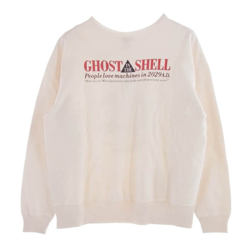 SAINT MICHAEL セントマイケル 25SS SM-HR8-0000-C10 攻殻機動隊 GS CRW N SWT GST IN THE S クルーネック スウェット ゴーストインザシェル トレーナー Lサイズ ベージュ系 L【極上美品】【中古】