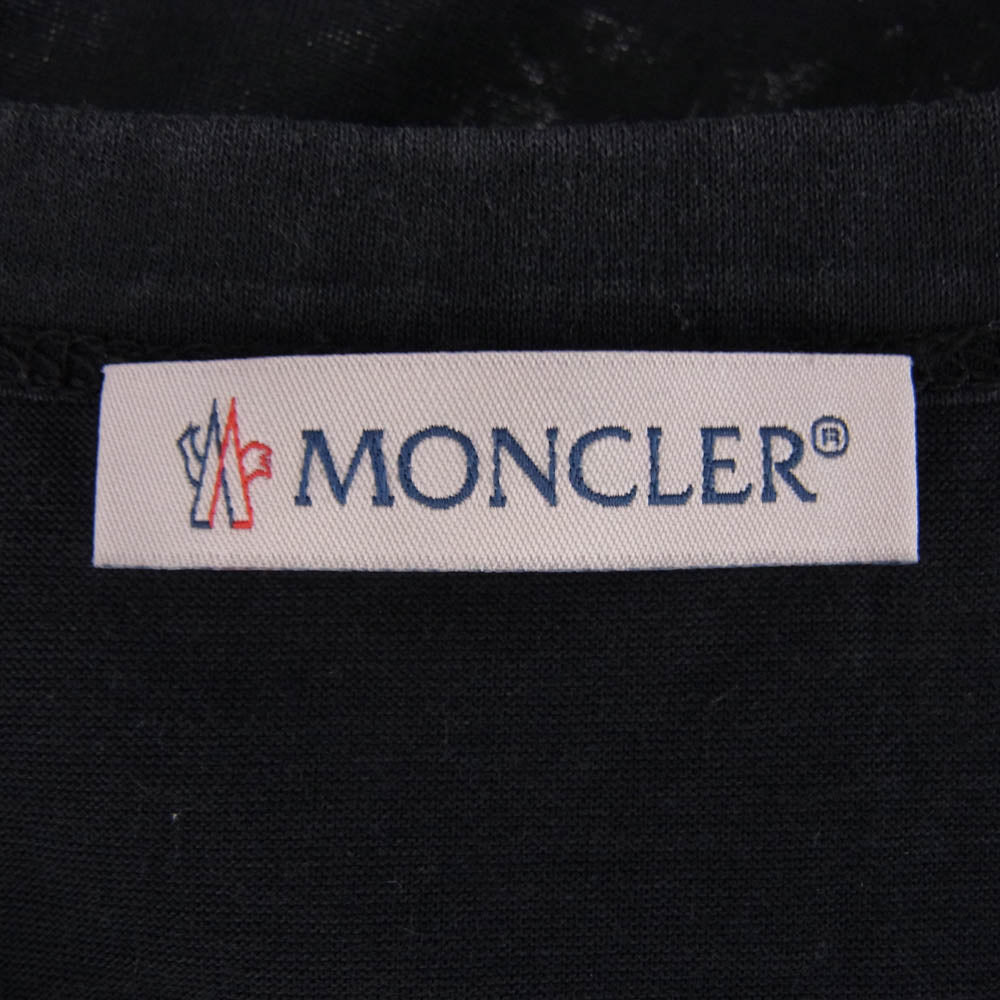 MONCLER モンクレール MAGLIA T-SHIRT ダブル ロゴ ワッペン 半袖 Ｔシャツ ブラック系 M【中古】
