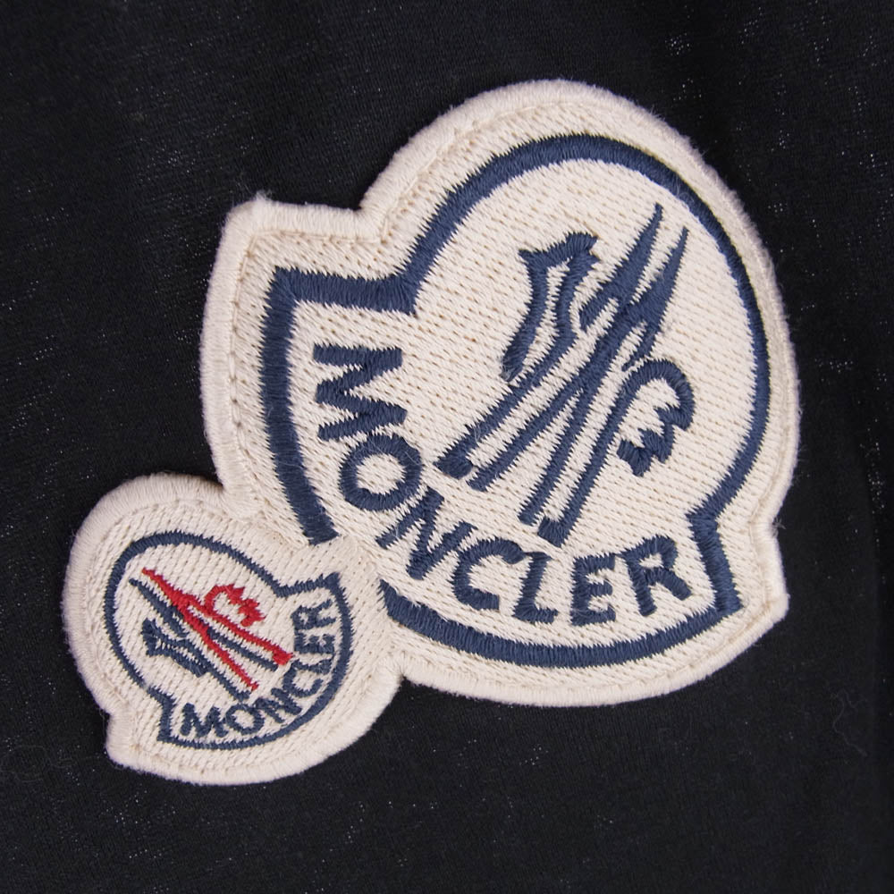 MONCLER モンクレール MAGLIA T-SHIRT ダブル ロゴ ワッペン 半袖 Ｔシャツ ブラック系 M【中古】