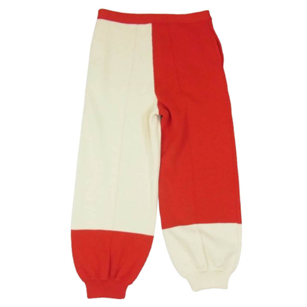 GUCCI グッチ 724731 XKCV3 バイカラー ニット ロング パンツ レッド系 L【極上美品】【中古】