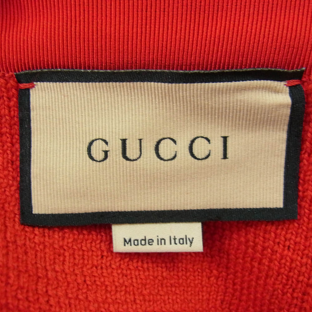 GUCCI グッチ 724731 XKCV3 バイカラー ニット ロング パンツ レッド系 L【極上美品】【中古】