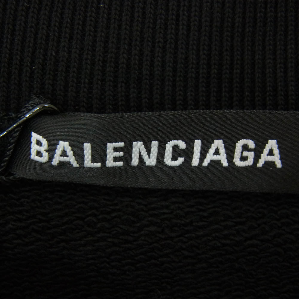 BALENCIAGA バレンシアガ 536585 TBV14 キャンペーンロゴ クルーネック スウェット ブラック系 XXL【極上美品】【中古】